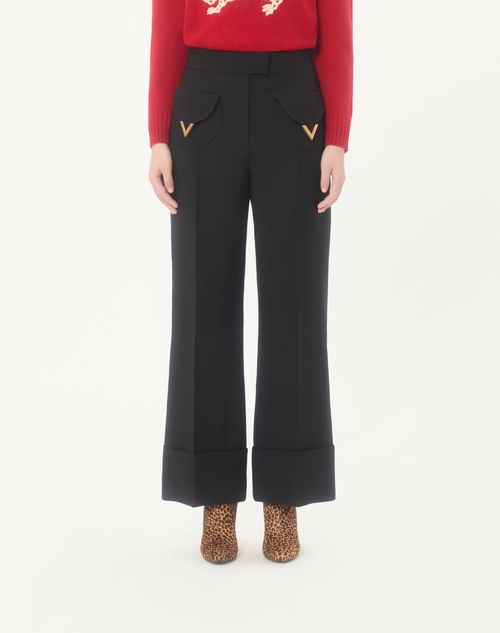 Valentino - Crepe Couture Trousers - Black - Woman - Trousers And Shorts